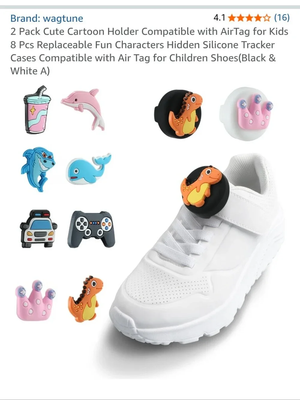 Apple AirTag Two Pack with Colorful Silicone Charms and Strap Holders For Kids